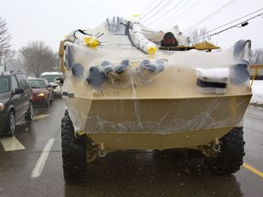 A General Dynamics light-armoured vehicle believed to be destined for Saudi Arabia is shown in this file photo.