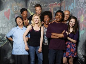 COMMUNITY -- Season: 2 -- Pictured: (l-r) Ken Jeong as Chang, Danny Pudi as Abed, Gillian Jacobs as Britta, Joel McHale as Jeff Winger, Yvette Nicole Brown as Shirley, Donald Glover as Troy, Chevy Chase as Pierce,  Alison Brie as Annie.