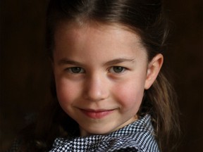 Princess Charlotte is pictured in a new photo released by Kensington Palace on the eve of her fifth birthday.