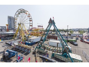 An overhead view from the Sky Ride during CNE Media Preview Day for the 2015 Canadian National Exhibition in Toronto August 19, 2015.