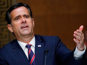 (FILES) In this file photo Rep. John Ratcliffe, R-Texas, testifies before a Senate Intelligence Committee nomination hearing on Capitol Hill in Washington, D.C., on May 5, 2020.
