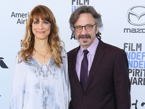 Lynn Shelton and Marc Maron arrive for the 35th Film Independent Spirit Awards in Santa Monica, Calif., on Feb. 8, 2020.