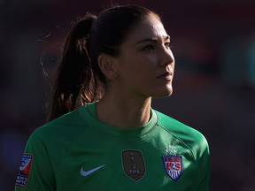 Hope Solo of USA walks off the field during the United States v Mexico: Group A - 2016 CONCACAF Women's Olympic Qualifying at Toyota Stadium on Feb. 13, 2016, in Frisco, Texas.