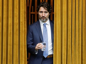 Prime Minister Justin Trudeau arrives to a meeting of the special committee on the COVID-19 pandemic, as efforts continue to help slow the spread of the coronavirus disease (COVID-19), in the House of Commons on Parliament Hill in Ottawa on May 13, 2020.