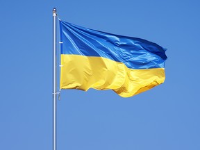 A file photo of a Ukrainian flag.