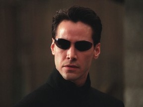 Neo (Keanu Reeves) in a scene from The Matrix Reloaded.