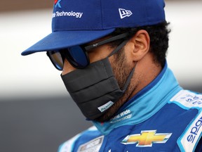 Bubba Wallace, driver of the #43 World Wide Technology Chevrolet, walks pit road prior to the NASCAR Cup Series Alsco Uniforms 500 at Charlotte Motor Speedway on May 28, 2020 in Concord, North Carolina. Wallace is the only full-time black driver in NASCAR's top circuit, and he hasn't been shy about pushing for progress in racial equality.

The 26-year-old said in a CNN interview he's ready for racing to put action behind a vow to enact change and social justice by removing Confederate flags from racetracks.