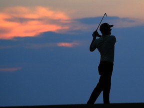 Webb Simpson plays a shot on the 18th hole during the final round of the RBC Heritage on June 21, 2020 at Harbour Town Golf Links in Hilton Head Island, South Carolina.