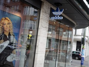 An Adidas shop is seen in Berlin, Germany, March 30, 2020.
