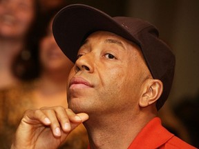 The founder of Def Jam Records Russell Simmons speaks during a press conference to announce the launch of The Smithsonian's "Hip-Hop Won't Stop: The Beat, The Rhymes, The Life" at the Hilton Hotel February 28, 2006 in New York City.