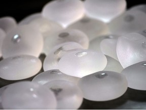 A file photo taken on January 12, 2012 in Boissy-l'Aillerie, northern Paris, shows silicone breast implants.