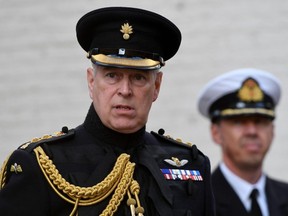 Prince Andrew, Duke of York, attends a ceremony September 7, 2019 commemorating the 75th anniversary of the liberation of Bruges in Bruges.