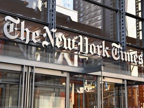 In this file photo The New York Times building is seen on September 6, 2018 in New York.