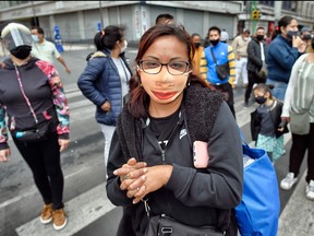 A group of street vendors hold a demonstration to demand the Mexican government economic aid, amid the COVID-19 pandemic, in Mexico City, on June 11, 2020.