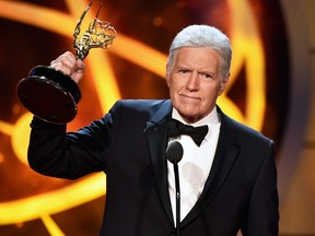 Alex Trebek accepts the Daytime Emmy Award for Outstanding Game Show Host onstage during the 46th annual Daytime Emmy Awards at Pasadena Civic Center in Pasadena, Calif., May 5, 2019.