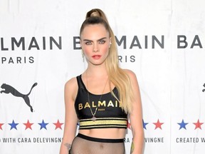 Cara Delevingne attends PUMA x Balmain created with Cara Delevingne LA Launch Event at Milk Studios in Los Angeles, Nov. 21, 2019.