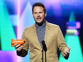 Chris Pratt accepts the Favorite Butt-Kicker award for 'Jurassic World: Fallen Kingdom' onstage at Nickelodeon's 2019 Kids' Choice Awards at Galen Center in Los Angeles, March 23, 2019.