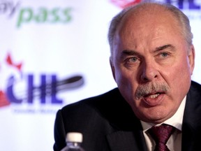 OHL commissioner David Branch speaks during a press conference at the Hershey Centre in Mississauga May 27th, 2011.