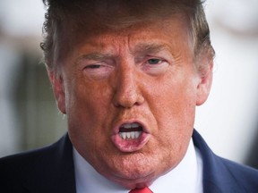 U.S. President Donald Trump speaks to the press before departing the White House in Washington, D.C., for a campaign rally in Tulsa, Okla., June 20, 2020.