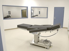 This Nov. 10, 2016, file photo released by the Nevada Department of Corrections shows the newly completed execution chamber at Ely State Prison in Ely, Nev.