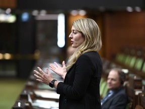 Minister of Economic Development Melanie Joly rises at a meeting of the Special Committee on the COVID-19 Pandemic in the House of Commons on Parliament Hill in Ottawa, on Monday, June 1, 2020.