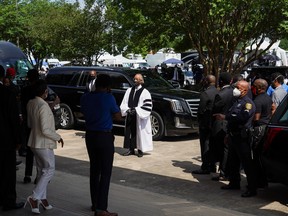 Reverend Al Sharpton attends the funeral for George Floyd, whose death in Minneapolis police custody has sparked nationwide protests against racial inequality, at The Fountain of Praise church in Houston, Texas, U.S., June 9, 2020.