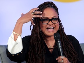 Filmmaker Ava Duvernay speaks to guests at the Obama Foundation Summit at Illinois Institute of Technology on Oct. 29, 2019 in Chicago, Ill.