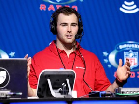 University of Georgia quarterback Jake Fromm speaks onstage during SiriusXM at Super Bowl LIV on January 30, 2020 in Miami, Fla.