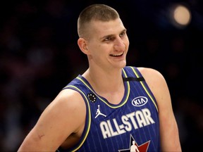 Nikola Jokic of Team LeBron looks on in the second quarter against Team Giannis during the 69th NBA All-Star Game at the United Center on Feb. 16, 2020 in Chicago, Ill.