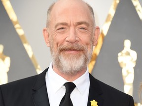 Actor J.K. Simmons arrives on the red carpet for the 88th Oscars on Feb. 28, 2016 in Hollywood, Calif.