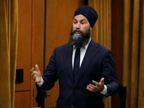 Canada's New Democratic Party leader Jagmeet Singh speaks during a meeting of the special committee on the COVID-19 pandemic, as efforts continue to help slow the spread of the coronavirus disease (COVID-19), in the House of Commons on Parliament Hill in Ottawa, Ontario, Canada June 16, 2020.