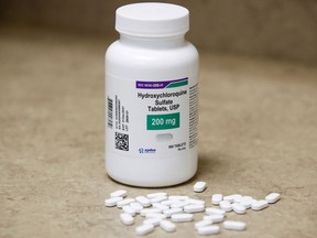The drug hydroxychloroquine, pushed by U.S. President Donald Trump and others in recent months as a possible treatment to people infected with COVID-19, is displayed at the Rock Canyon Pharmacy in Provo, Utah, May 27, 2020.