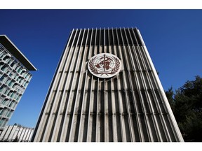 The headquarters of the World Health Organization (WHO) are pictured during the World Health Assembly (WHA) following the outbreak of the coronavirus disease (COVID-19) in Geneva, Switzerland, May 18, 2020.