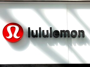 The logo for Lululemon Athletica is seen outside a retail store in New York City, U.S., March 30, 2017.