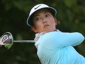 Michelle Wie in action at the 2017 Canadian Pacific Women's Open Championship opening round at the Ottawa Hunt and Golf Club in Ottawa, Aug. 24, 2017.