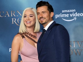 Katy Perry and Orlando Bloom attend the LA premiere of Amazon's "Carnival Row" at TCL Chinese Theatre on August 21, 2019 in Hollywood.