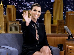 Ruby Rose visits "The Tonight Show Starring Jimmy Fallon" at Rockefeller Center in New York City, Aug. 8, 2018.