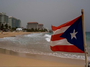 A vast cloud of Sahara dust blankets the city of San Juan, Puerto Rico on June 22, 2020.