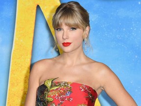 In this file photo, Taylor Swift arrives for the world premiere of "Cats" at Alice Tully Hall on December 16, 2019 in New York.