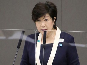 Tokyo governor Yuriko Koike answers questions during the Tokyo Metropolitan Assembly plenary session on June 2, 2020.