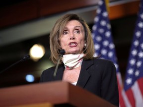 U.S. Speaker of the House Nancy Pelosi (D-CA) delivers remarks during a weekly news conference on Capitol Hill in Washington, U.S., May 28, 2020.