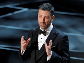 Host Jimmy Kimmel opens the 90th Academy Awards show.