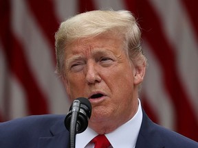 U.S. President Donald Trump makes an announcement about U.S. trade relations with China and Hong Kong in the Rose Garden of the White House in Washington, U.S., May 29, 2020.