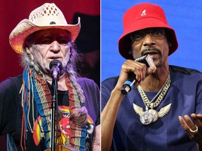 Willie Nelson, left, and Snoop Dogg.