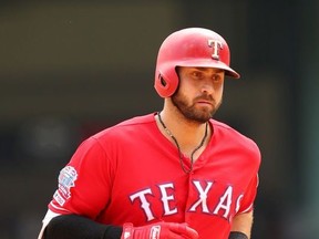 Joey Gallo of the Texas Rangers runs the bases after a solo home run in the sixth inning against the Pittsburgh Pirates at Globe Life Park in Arlington on May 01, 2019 in Arlington, Texas.