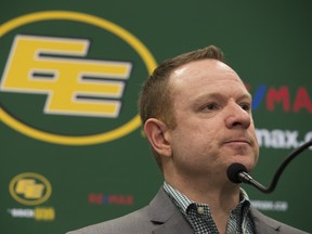 Edmonton Eskimos' General Manager and Vice President of Football Operations Brock Sunderland.