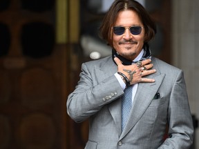 Actor Johnny Depp arrives at the Royal Courts of Justice, Strand on July 16, 2020 in London, England.
