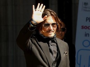 Johnny Depp arrives at the Royal Courts of Justice, the Strand on July 22, 2020 in London, England.