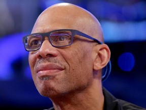 Kareem Abdul-Jabbar attends the Sears Shooting Stars Competition 2014 as part of the 2014 NBA All-Star Weekend at the Smoothie King Center on February 15, 2014 in New Orleans, Louisiana.