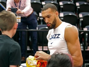 Utah Jazz centre Rudy Gobert won't be signing autographs anytime soon.